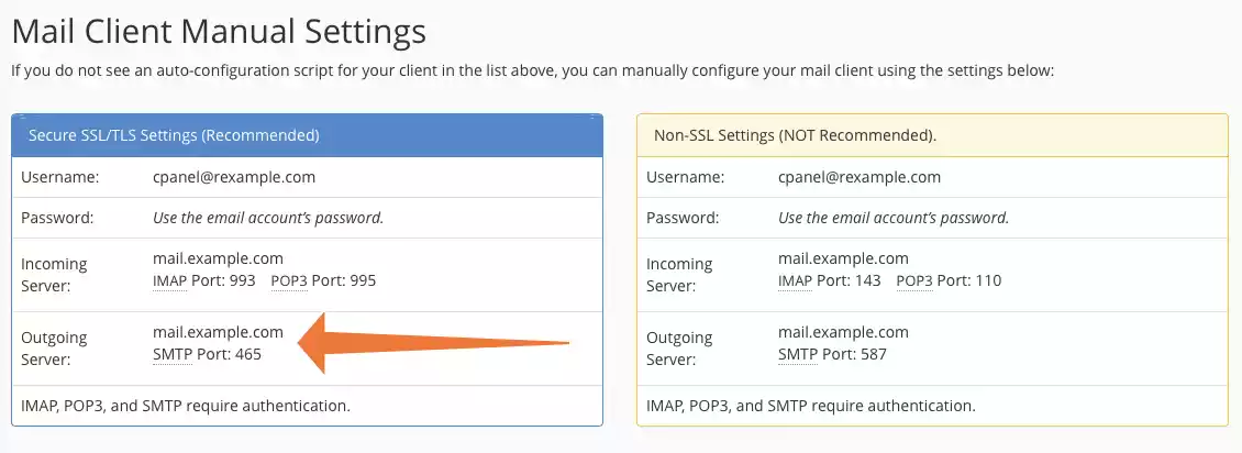 Trouble with email server settings hosting